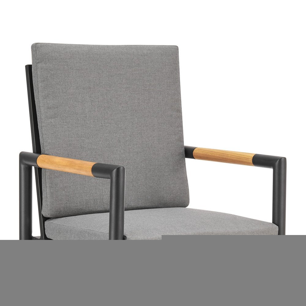 48" Dark Gray Metal Swivel Outdoor Bar Height chair with Footrest