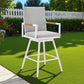 43" Light Gray Metal Swivel Outdoor Counter Height Bar chair with Footrest
