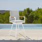 43" Light Gray Metal Swivel Outdoor Counter Height Bar chair with Footrest