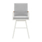 48" Light Gray Metal Swivel Outdoor Bar Height chair with Footrest
