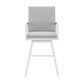 48" Light Gray Metal Swivel Outdoor Bar Height chair with Footrest