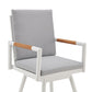 48" Light Gray Metal Swivel Outdoor Bar Height chair with Footrest