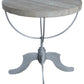 30" Brown Reclaimed Wood and Iron Round Pedestal End Table