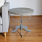 30" Brown Reclaimed Wood and Iron Round Pedestal End Table