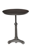 30" Brown Iron Round Pedestal End Table