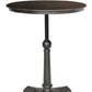 30" Brown Iron Round Pedestal End Table