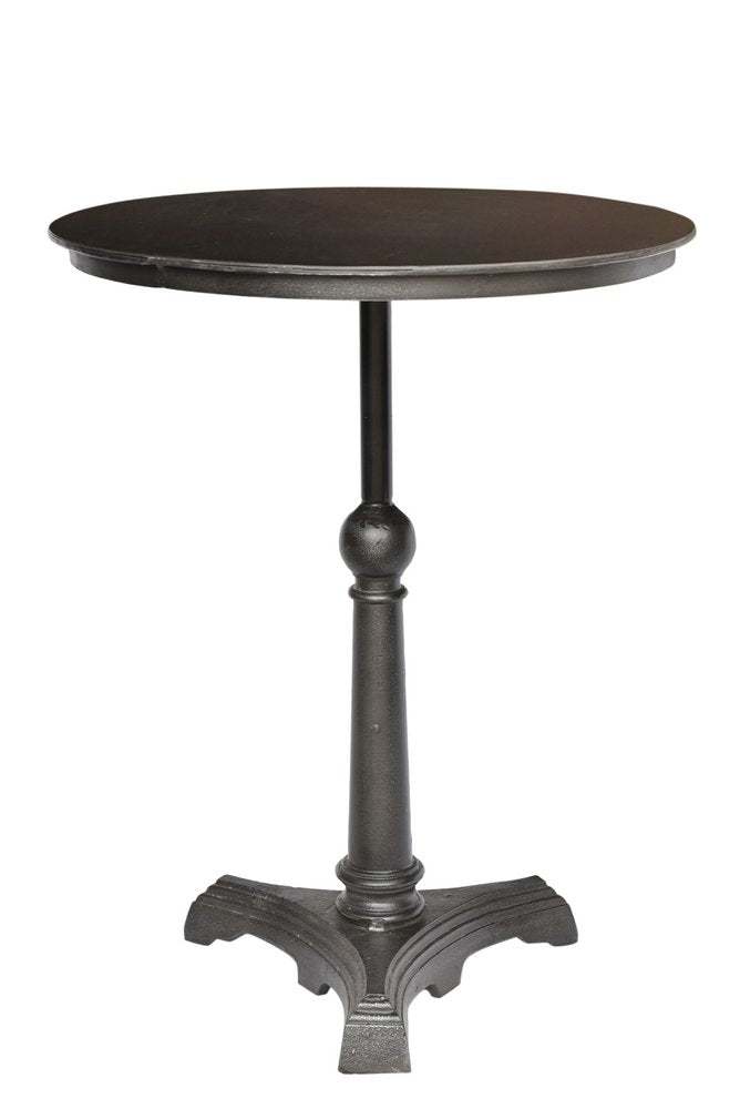 30" Brown Iron Round Pedestal End Table
