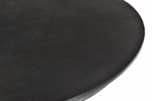 30" Brown Iron Round Pedestal End Table