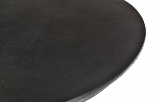 30" Brown Iron Round Pedestal End Table