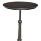30" Brown Iron Round Pedestal End Table