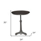 30" Brown Iron Round Pedestal End Table