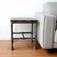 16" Brown and Silver Distressed Solid Wood and Iron Square End Table