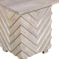 24" White Distressed Solid Wood Square End Table