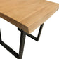 24" Black And Natural Distressed Solid Wood And Iron Square End Table