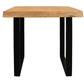 24" Black And Natural Distressed Solid Wood And Iron Square End Table