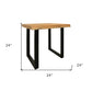 24" Black And Natural Distressed Solid Wood And Iron Square End Table