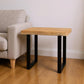24" Black And Natural Distressed Solid Wood And Iron Square End Table