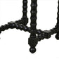 24" White and Black Marble and Solid Wood Square Trestle End Table