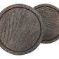 19" Natural and Black Solid Wood and Iron Round Double Tray Top End Table