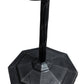 19" Natural and Black Solid Wood and Iron Round Double Tray Top End Table