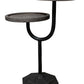 19" Natural and Black Solid Wood and Iron Round Double Tray Top End Table