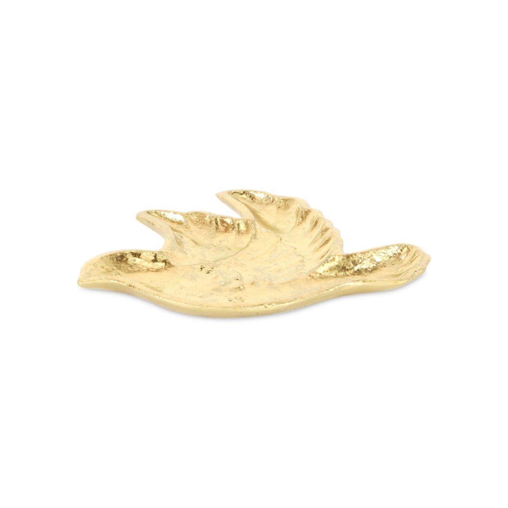 7" Gold Cast Iron Dove Handmade Trinket Tray