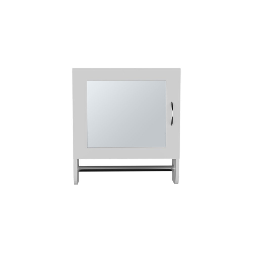 18" White Wood, Metal Floating Bathroom Vanity And Medicine Cabinet With Mirror