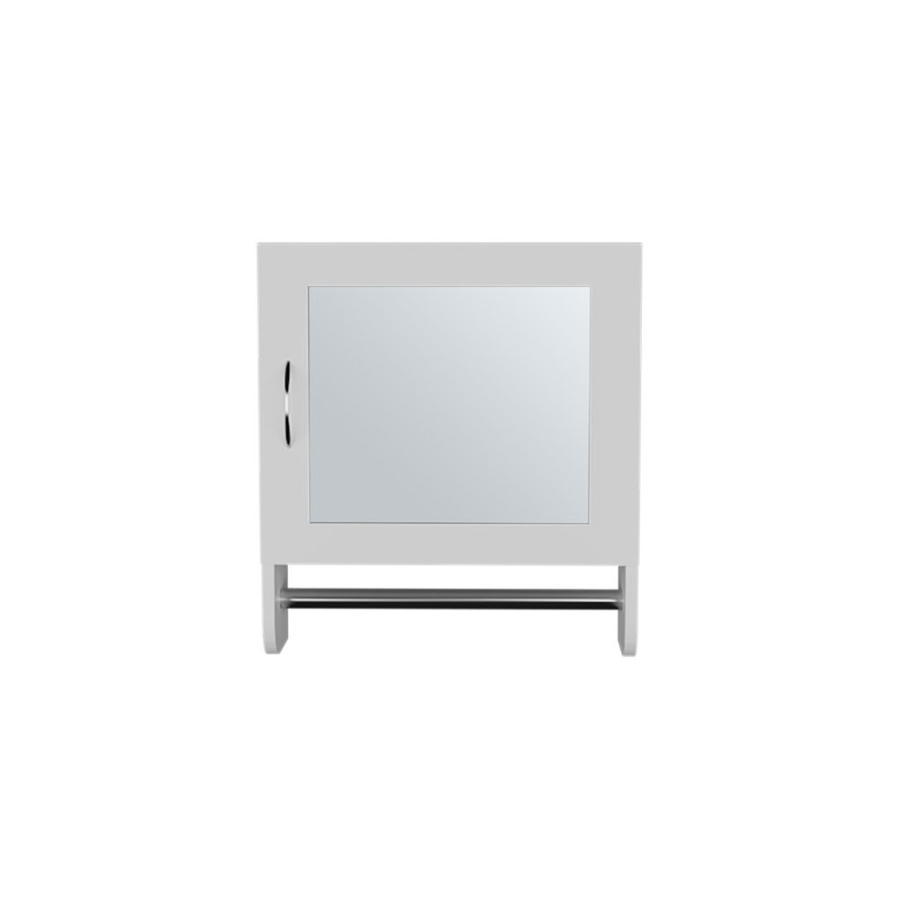 18" White Wood, Metal Floating Bathroom Vanity And Medicine Cabinet With Mirror