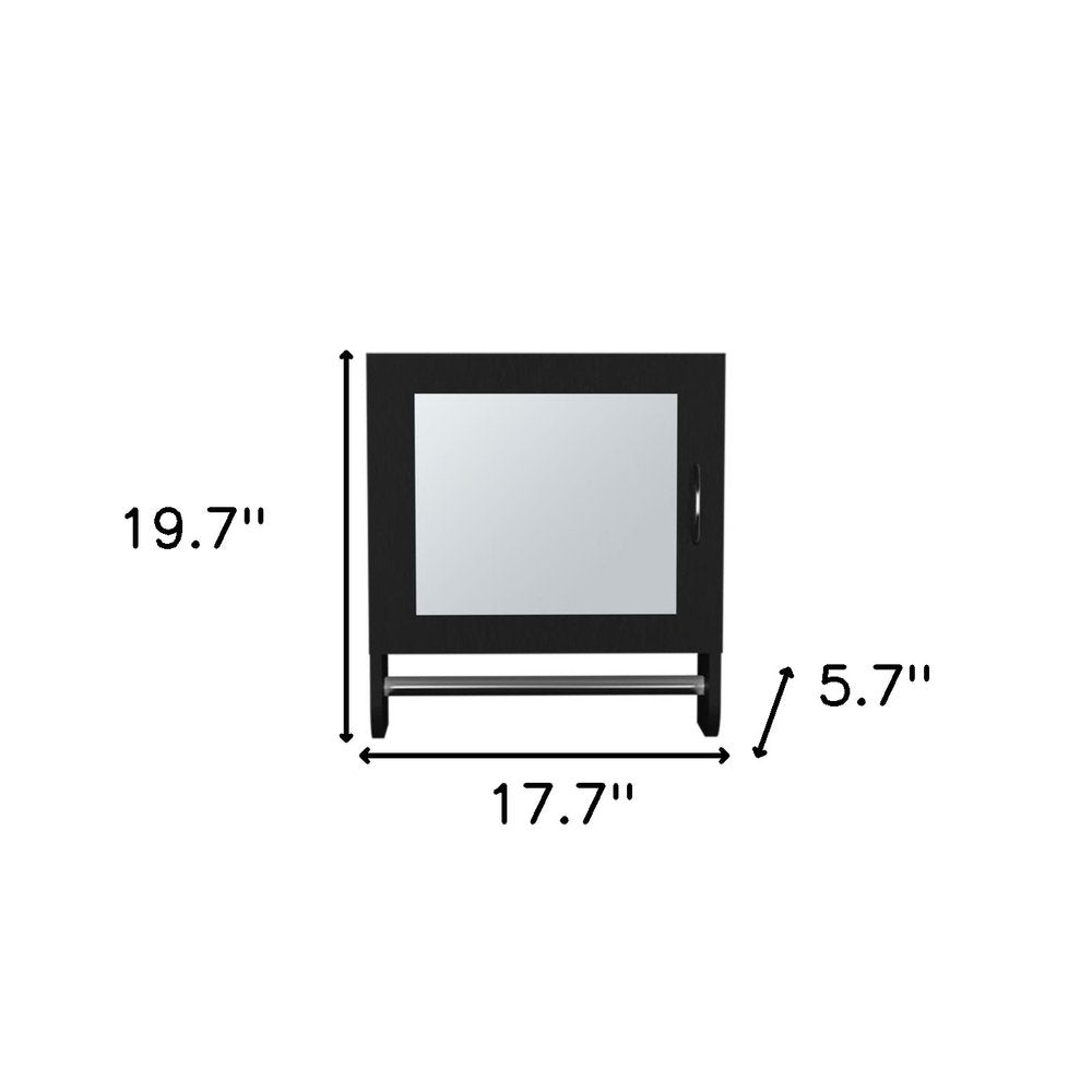 18" Black Wood, Metal Floating Bathroom Vanity And Medicine Cabinet With Mirror