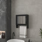 18" Black Wood, Metal Floating Bathroom Vanity And Medicine Cabinet With Mirror
