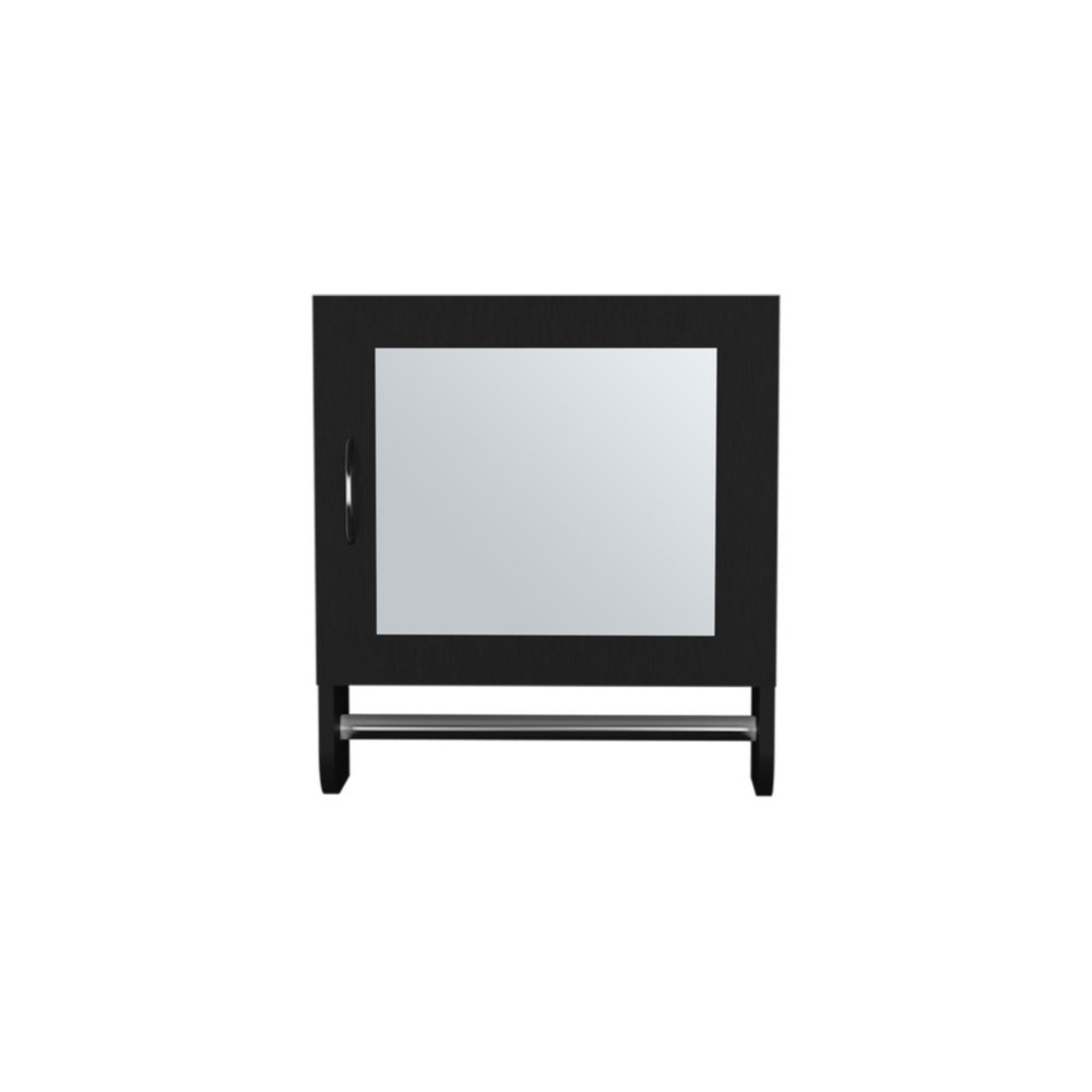 18" Black Wood, Metal Floating Bathroom Vanity And Medicine Cabinet With Mirror