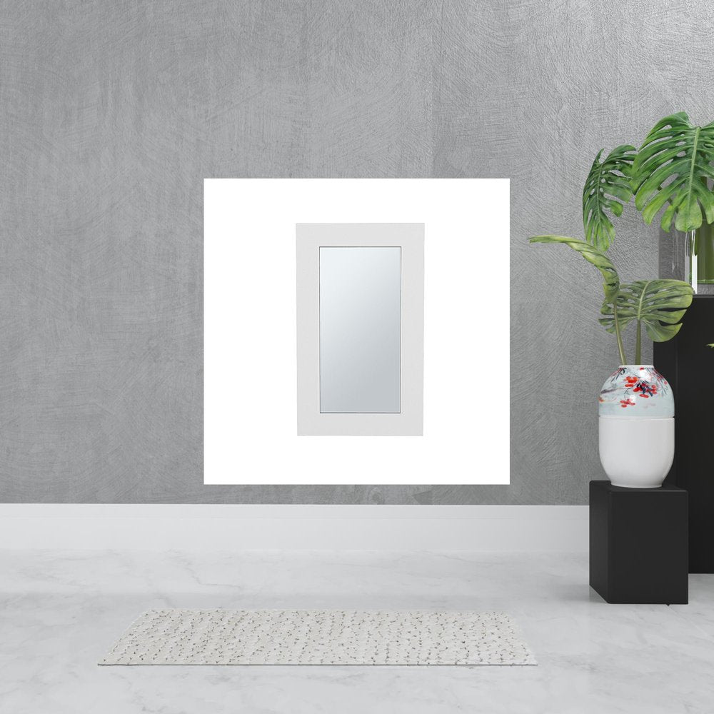 15" White Wood Floating Bathroom Vanity And Medicine Cabinet With Mirror