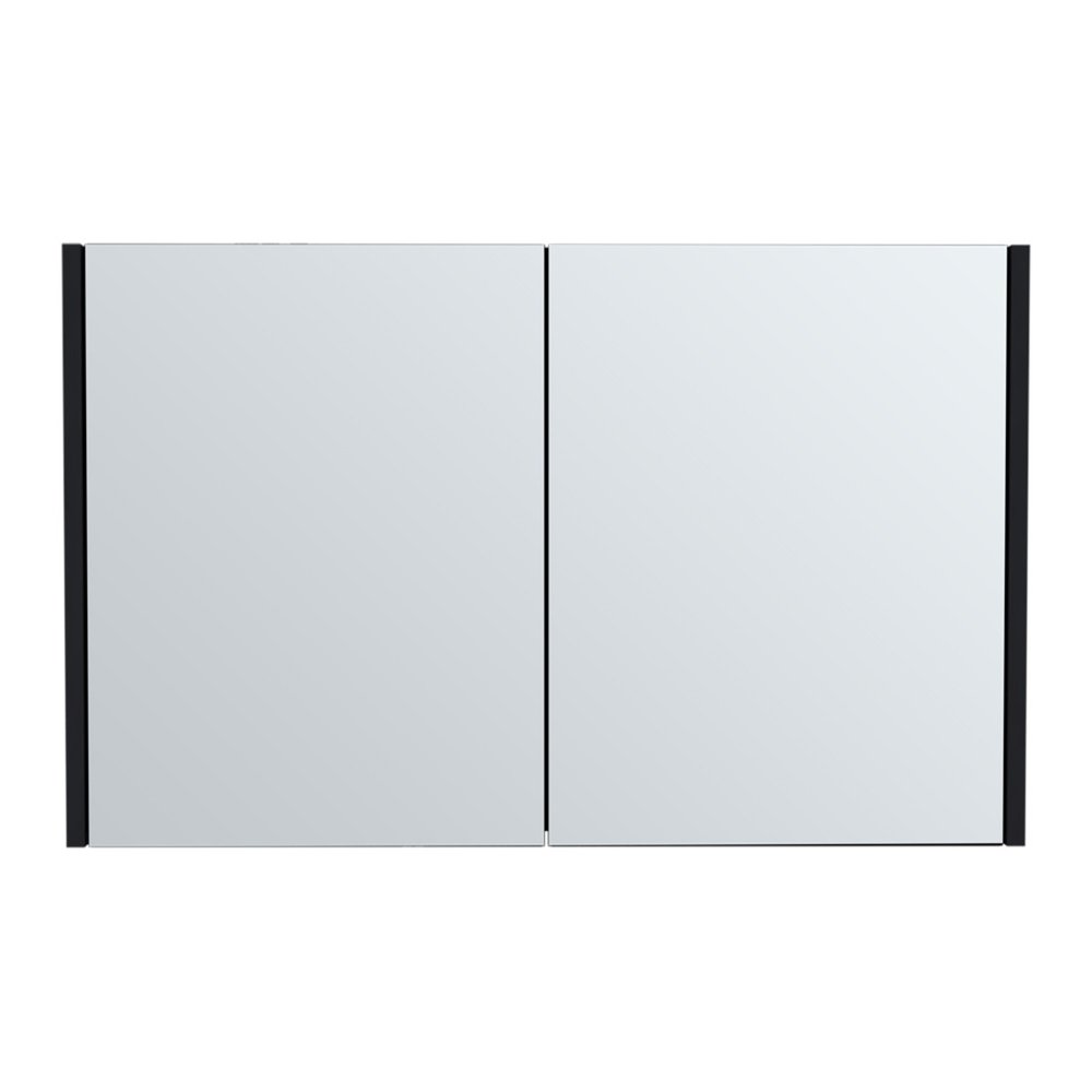 32" Black Wood Floating Bathroom Vanity And Medicine Cabinet With Mirror