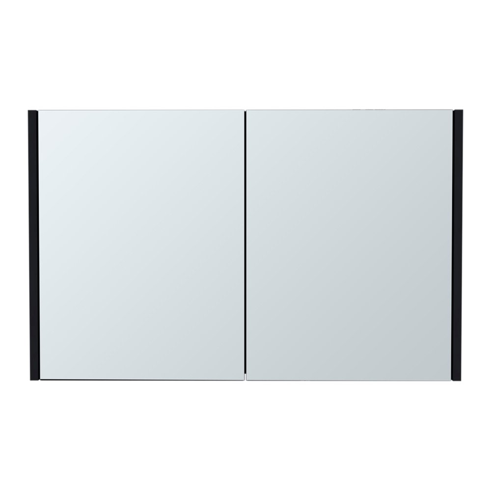 32" Black Wood Floating Bathroom Vanity And Medicine Cabinet With Mirror