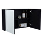 32" Black Wood Floating Bathroom Vanity And Medicine Cabinet With Mirror