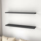 47" Set Of Two Dark Gray Wood Wall Mounted Floating Shelves