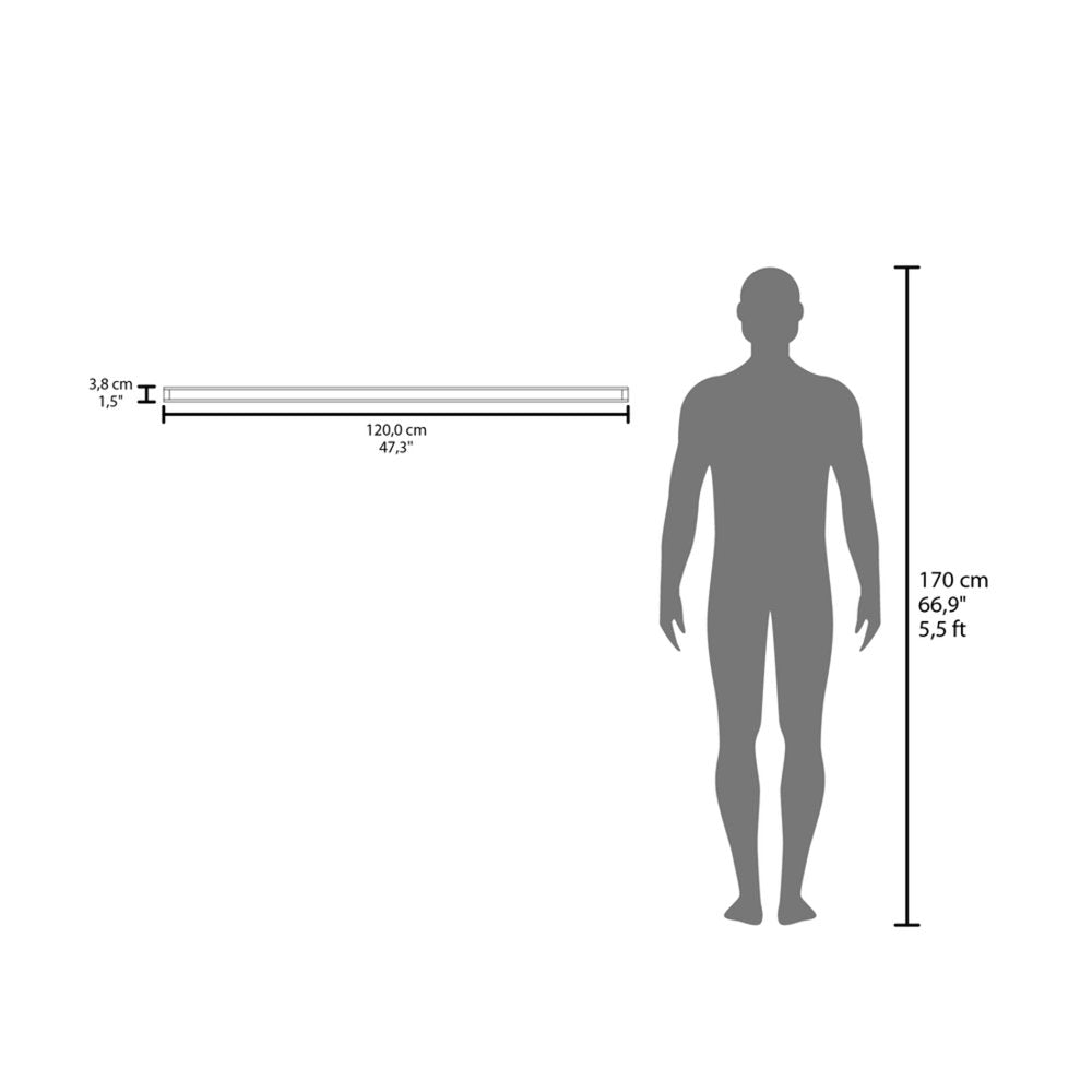 47" Set Of Two Dark Gray Wood Wall Mounted Floating Shelves