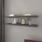 47" Set Of Two Dark Gray Wood Wall Mounted Floating Shelves