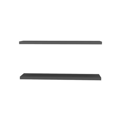 47" Set Of Two Dark Gray Wood Wall Mounted Floating Shelves