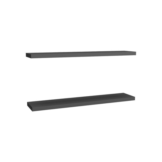 47" Set Of Two Dark Gray Wood Wall Mounted Floating Shelves