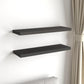 32" Set Of Two Dark Gray Wood Wall Mounted Floating Shelves