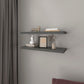 32" Set Of Two Dark Gray Wood Wall Mounted Floating Shelves