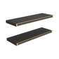 32" Set Of Two Dark Gray Wood Wall Mounted Floating Shelves