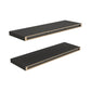32" Set Of Two Dark Gray Wood Wall Mounted Floating Shelves