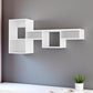 47" White Wood Wall Mounted Cubby Shelf