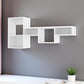 47" White Wood Wall Mounted Cubby Shelf