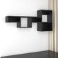 47" Black Wood Wall Mounted Cubby Shelf