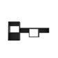 47" Black Wood Wall Mounted Cubby Shelf