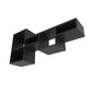 47" Black Wood Wall Mounted Cubby Shelf