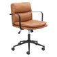 Brown and Black Adjustable Height Swivel Rolling Office Chair